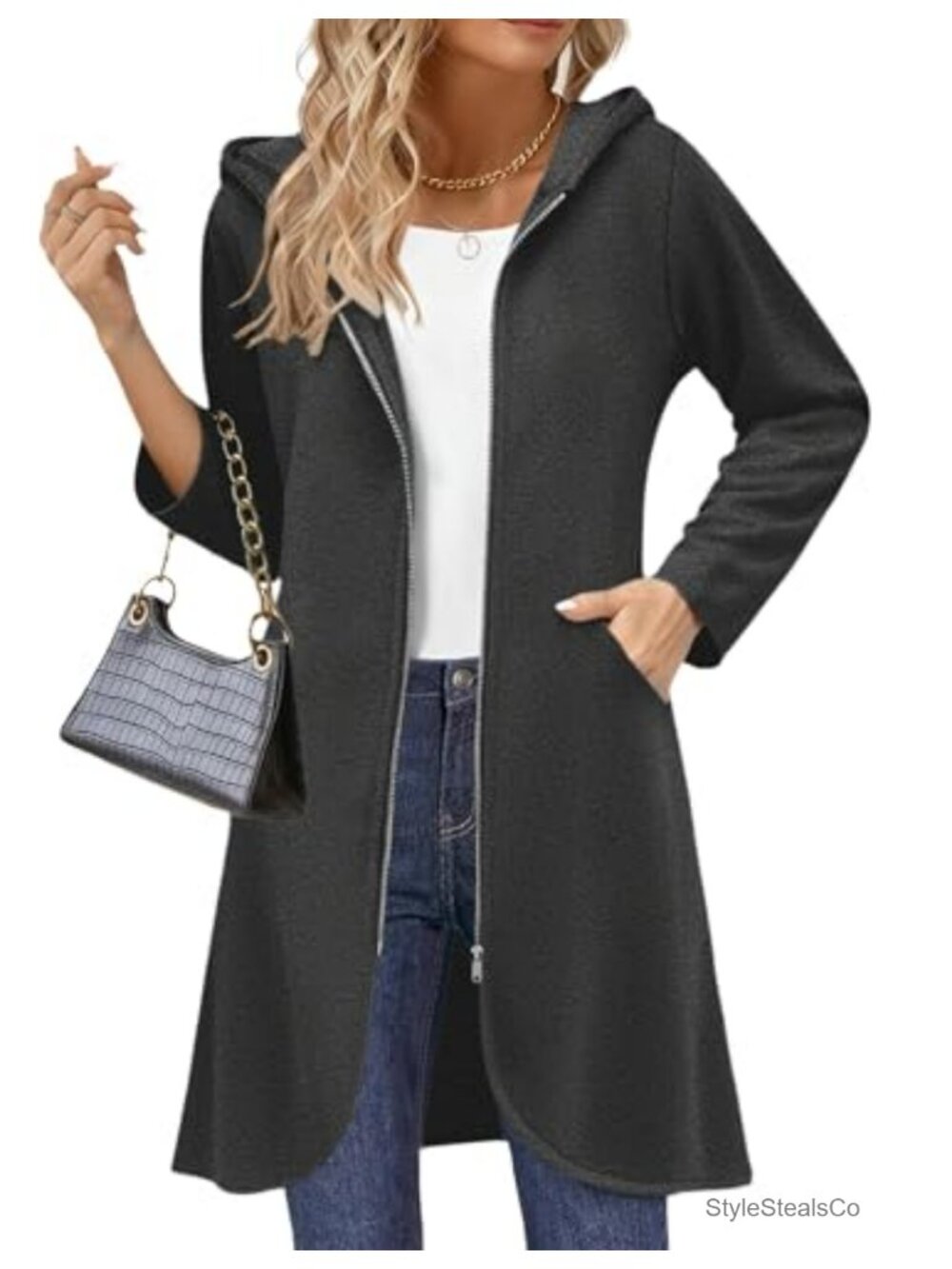 Zeagoo Women's Zip Up Hoodie Fleece Long Sleeve Oversized with Pockets